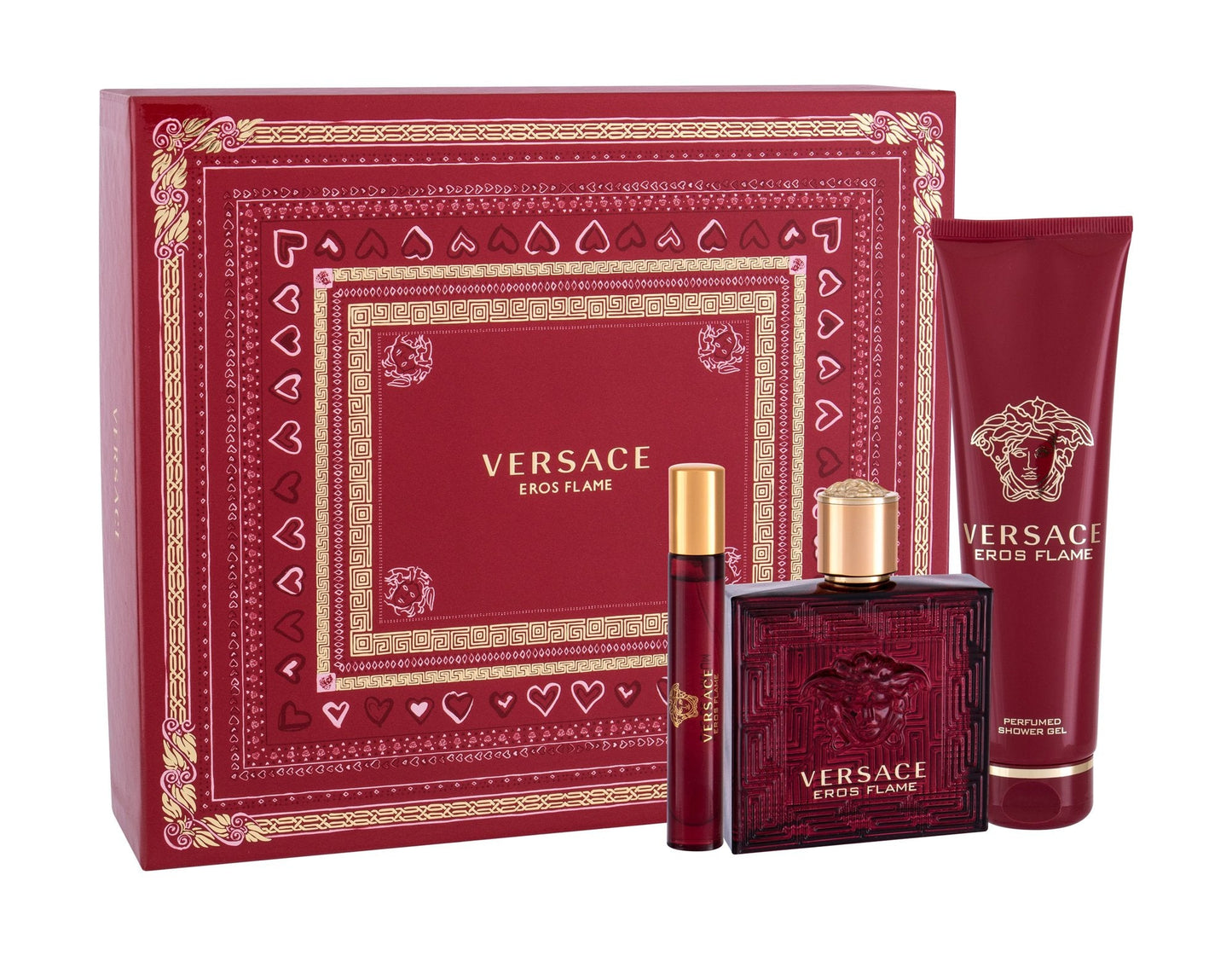 Eros Flame 3 Piece 100ml Eau de Parfum by Versace for Men (Gift Set)