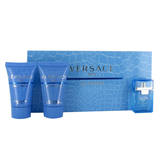 Man Eau Fraiche Miniature 3 Piece 5ml Eau de Toilette by Versace for Men (Mini Set)