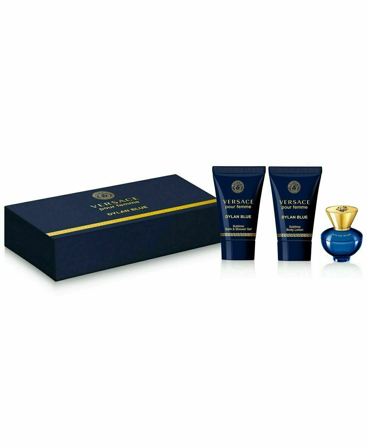 Dylan Blue Pour Femme Miniature 3 Piece by Versace for Women Eau de Parfum (Mini Set)