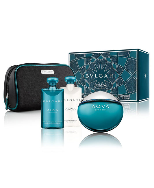 Aqva Pour Homme 4 Piece by Bvlgari for Men Eau de Toilette (Gift Set)