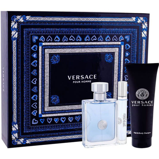Pour Homme 3 Piece by Versace for Men Eau de Toilette (Gift Set-B)