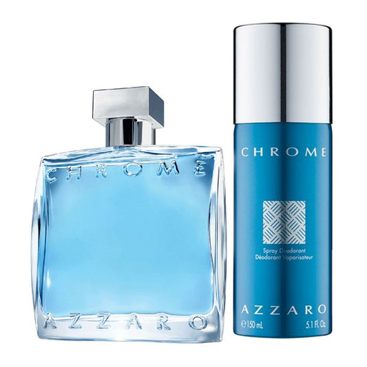 Chrome 2 Piece 100ml Eau de Toilette by Azzaro for Men (Gift Set)