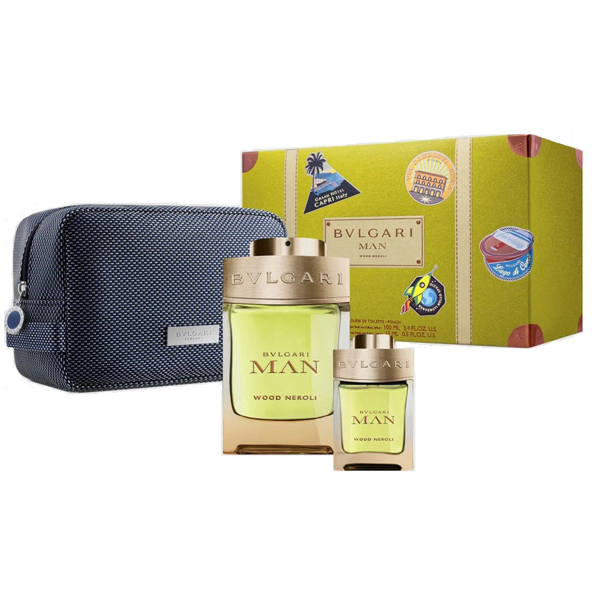 Wood Neroli 3 Piece 100ml Eau de Parfum by Bvlgari for Men (Gift Set)