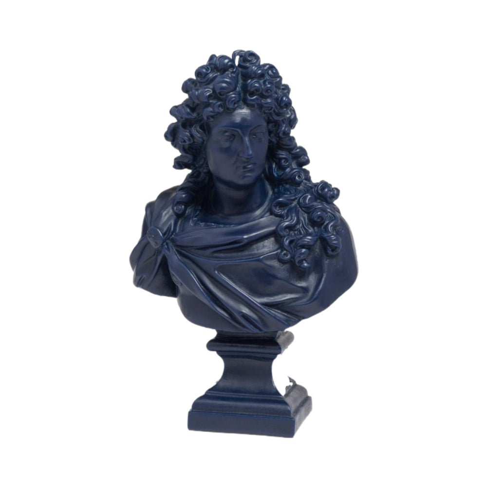 Louis XIV Bust Navy Blue 35cm Candle