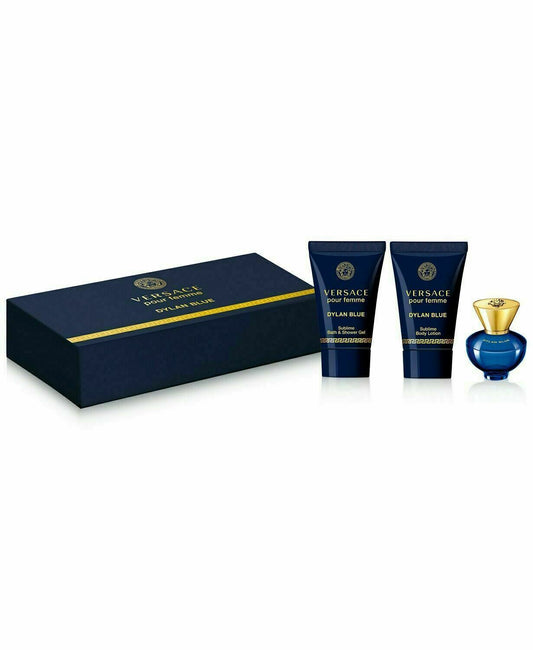 Dylan Blue Pour Femme Miniature 3 Piece by Versace for Women Eau de Parfum (Mini Set)