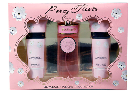 Party Flower 3 Piece 100ml Eau de Parfum by Mirage Brands for Women (Gift Set)